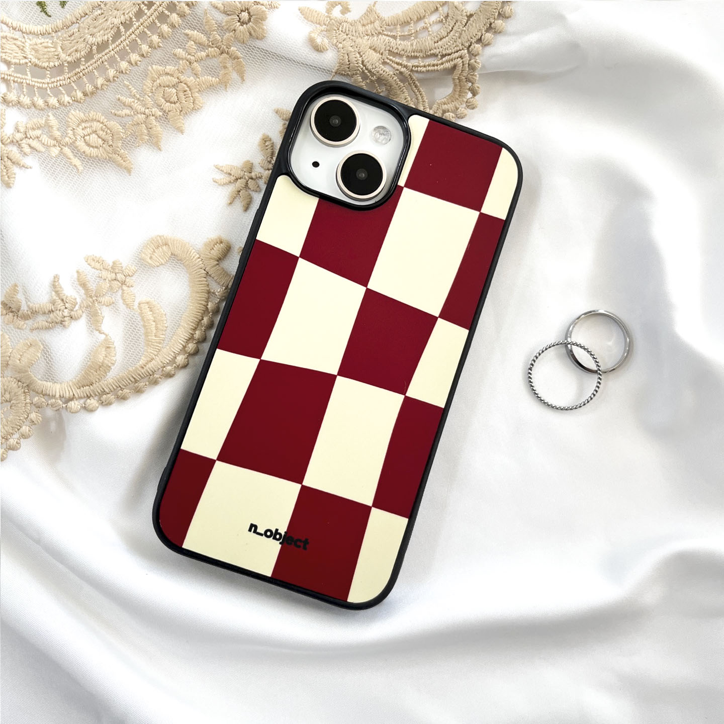［TPU case］checkerboard_red